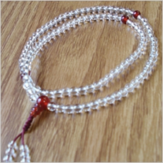 「白水晶+紅瑪瑙」念珠（5mm／108顆）女款