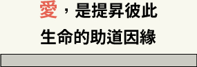 愛，是提升彼此生命的助道因緣